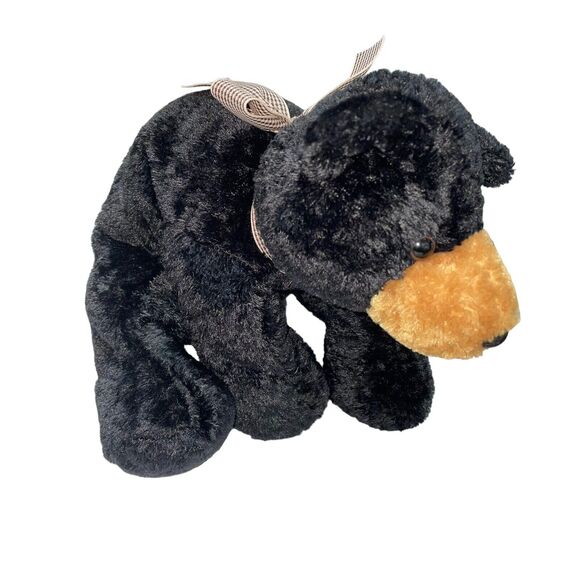 Vintage Mary Meyer Plush Black Bear Flip Flops Stuffed Animal Shower Nursery 14" - Picture 5 of 11